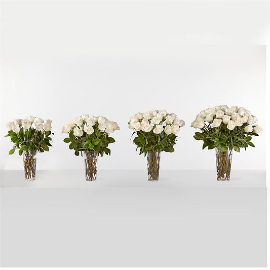 Long Stem White Rose Bouquet –  Tom Thumb, Pleasanton CA
