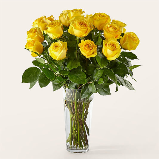 Long Stem Yellow Rose Bouquet –  Tom Thumb, Pleasanton CA