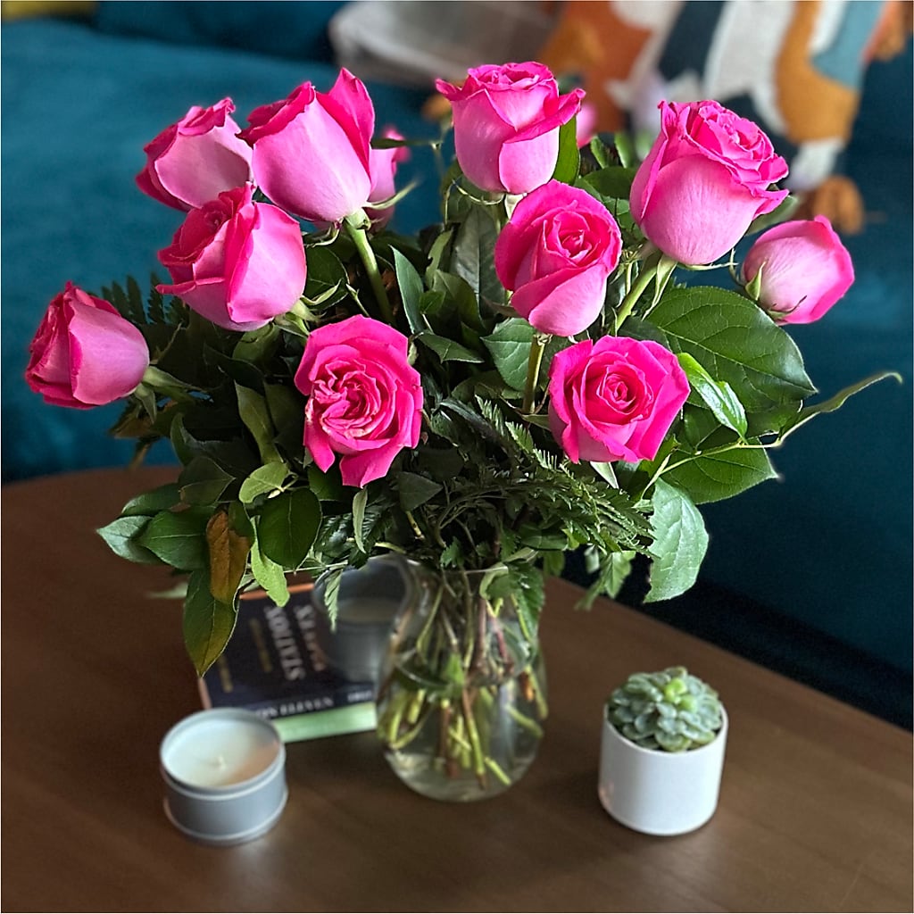 Long Stem Pink Rose Bouquet –  Tom Thumb, Pleasanton CA