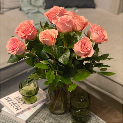 Long Stem Pink Rose Bouquet –  Tom Thumb, Pleasanton CA