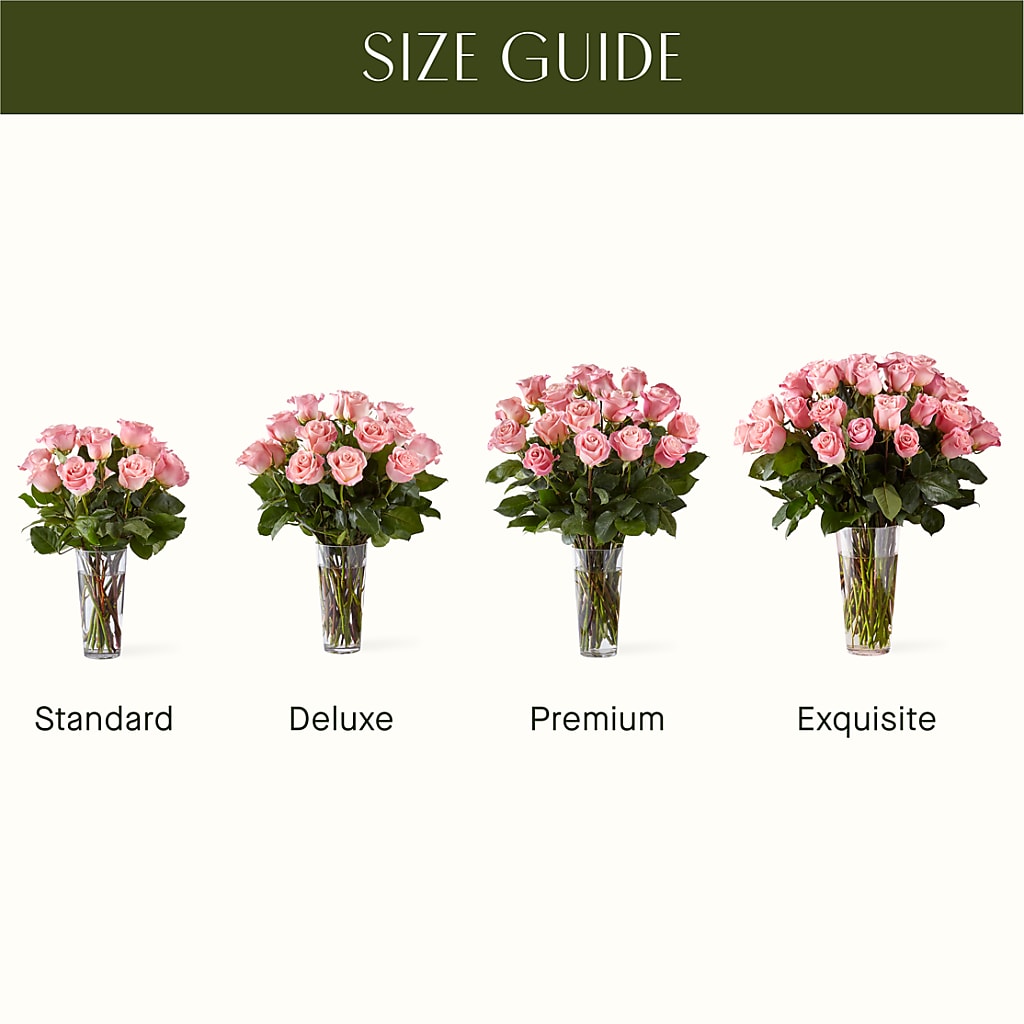 Long Stem Pink Rose Bouquet –  Tom Thumb, Pleasanton CA