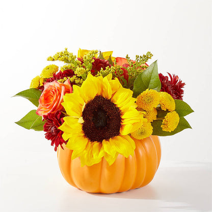 Golden Gourd Pumpkin Bouquet –  Tom Thumb, Pleasanton CA