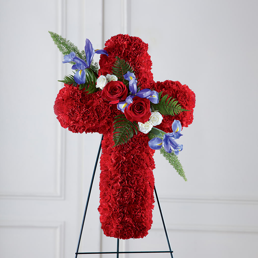Faithful Hero Floral Cross –  Tom Thumb, Pleasanton CA