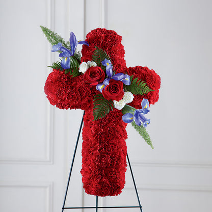Faithful Hero Floral Cross –  Tom Thumb, Pleasanton CA