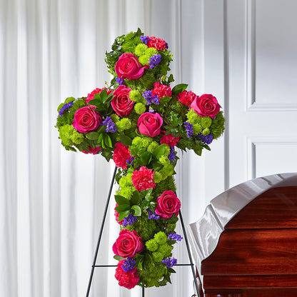 Tribute Rose Floral Cross –  Tom Thumb, Pleasanton CA