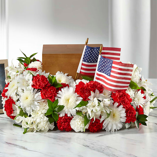 Spirit of Patriotism Cremation Adornment –  Tom Thumb, Pleasanton CA