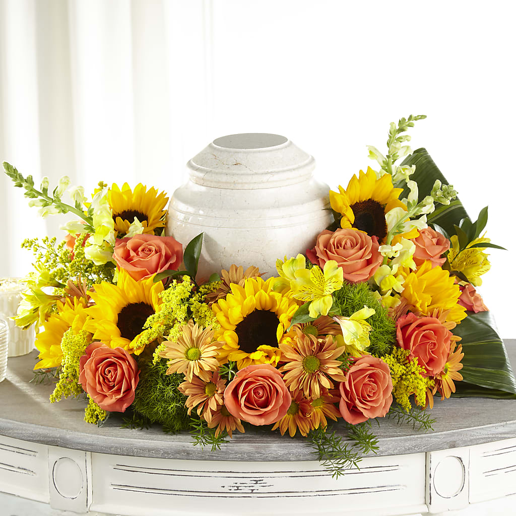Faithful Sunflower Cremation Adornment –  Tom Thumb, Pleasanton CA