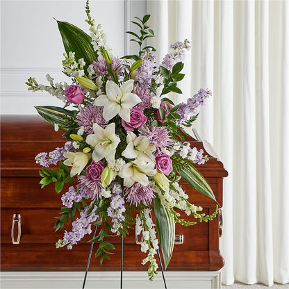 Grateful Hearts Standing Spray –  Tom Thumb, Pleasanton CA
