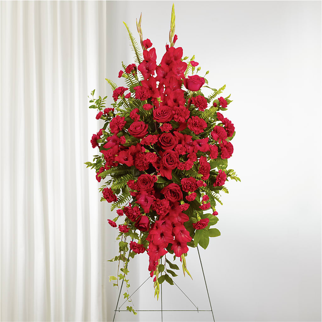 From the Heart Standing Spray –  Tom Thumb, Pleasanton CA