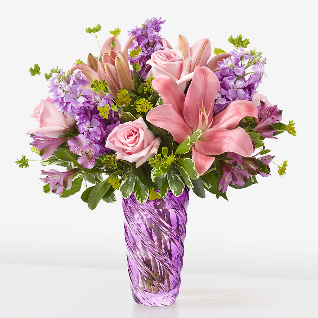Precious Petals Bouquet with Luxe Swirl Vase –  Tom Thumb, Pleasanton CA