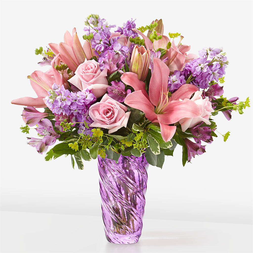 Precious Petals Bouquet with Luxe Swirl Vase –  Tom Thumb, Pleasanton CA