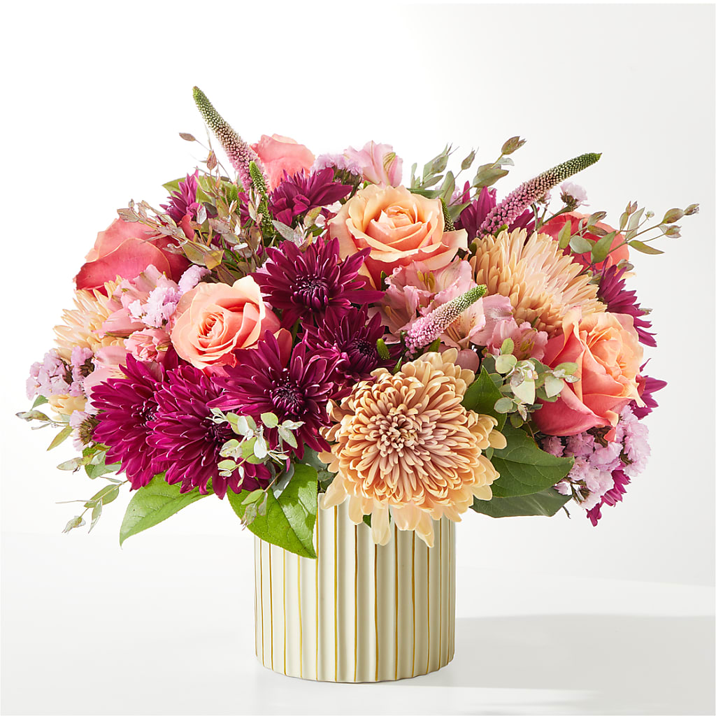 Berry Cobbler Bouquet with Ivory Vase –  Tom Thumb, Pleasanton CA