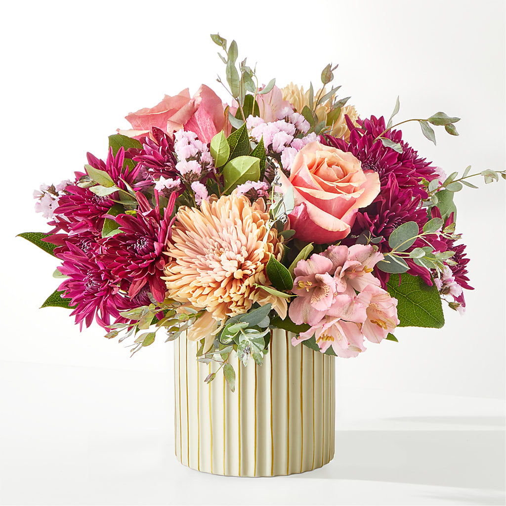 Berry Cobbler Bouquet with Ivory Vase –  Tom Thumb, Pleasanton CA