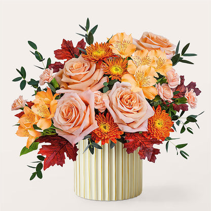 Spiced Latte Bouquet with Ivory Vase –  Tom Thumb, Pleasanton CA