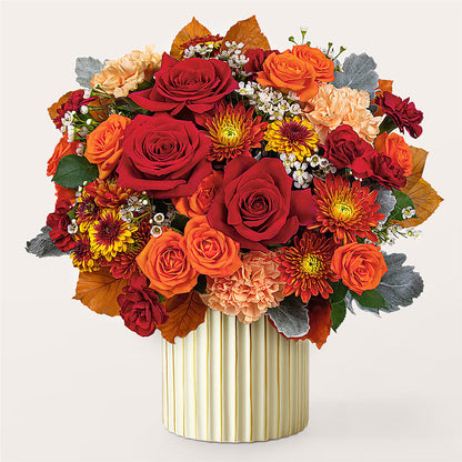 Merlot Bouquet with Ivory Vase –  Tom Thumb, Pleasanton CA